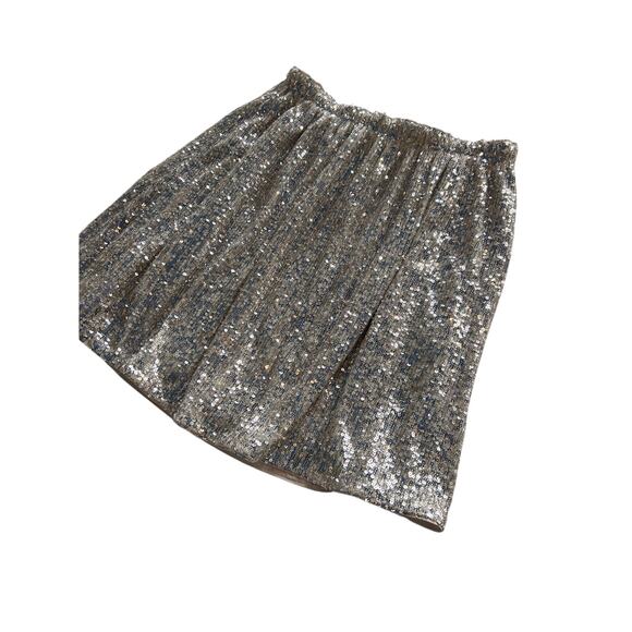 Vineyard Vines‎ Girls Silver Sequin Mini Flare Skirt Party Events Size Large - Picture 1 of 9